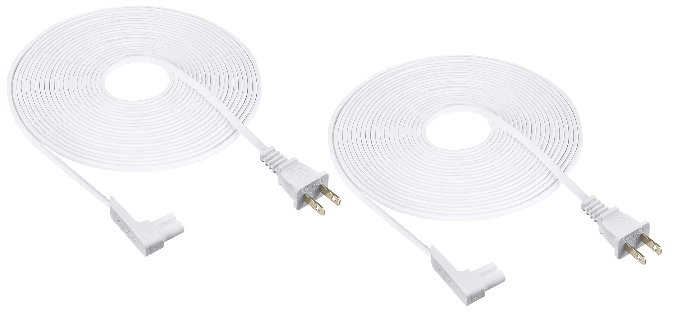25-Foot 2-Pack Extra Long White Power Cord - Replacement Cable for Sonos One, One SL & Play-1 Speakers - Perfect for Home Theater, Gaming Setup & Office Use