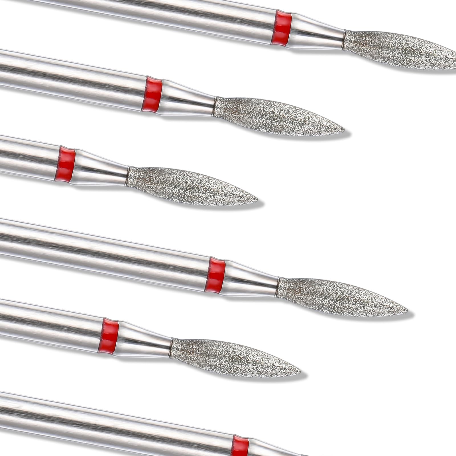 8-Piece Flame Cuticle Drill Bit Set - Fine Grit Diamond Nail Bits for Russian Manicure & Cuticle Care | Professional Electric Nail File Accessories for Salon & Home Use | Perfect for Dead Skin Removal & Nail Preparation
