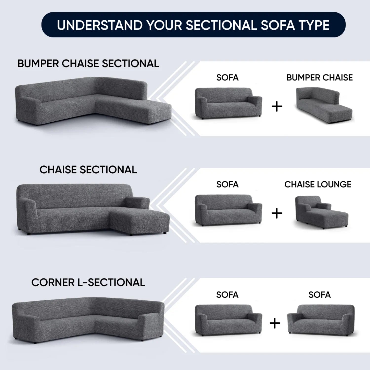 L-Shaped Sofa Slipcover with Left Chaise - Soft Microfiber Stretchable Couch Cover - Perfect for Living Room, Sectional Sofa Protection & Home Decor Upgrade