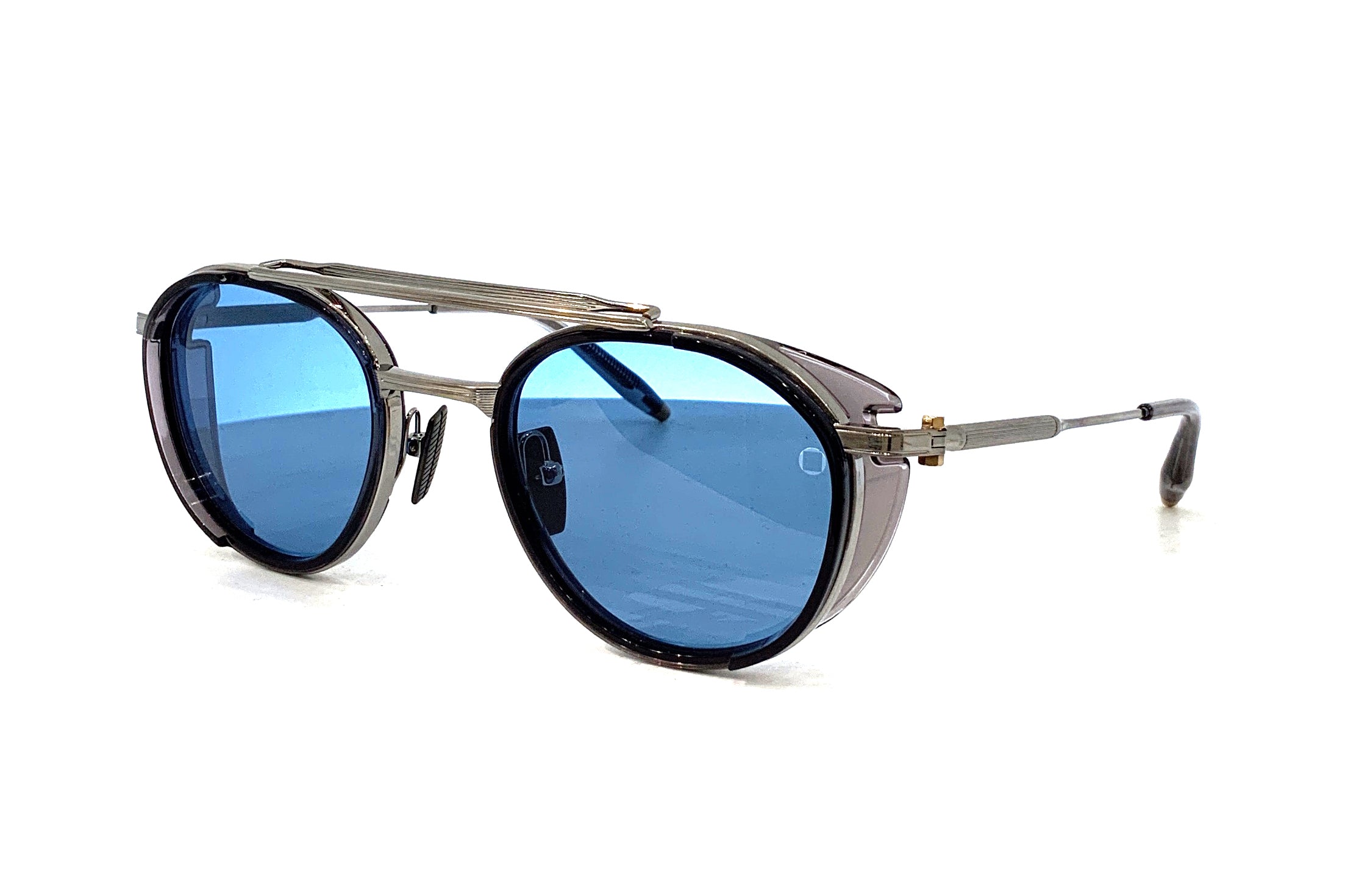 Akoni Skymapper Sunglasses - Brushed Palladium Frame & Crystal Grey Lenses - UV Protection for Outdoor Sports, Driving & Fashion