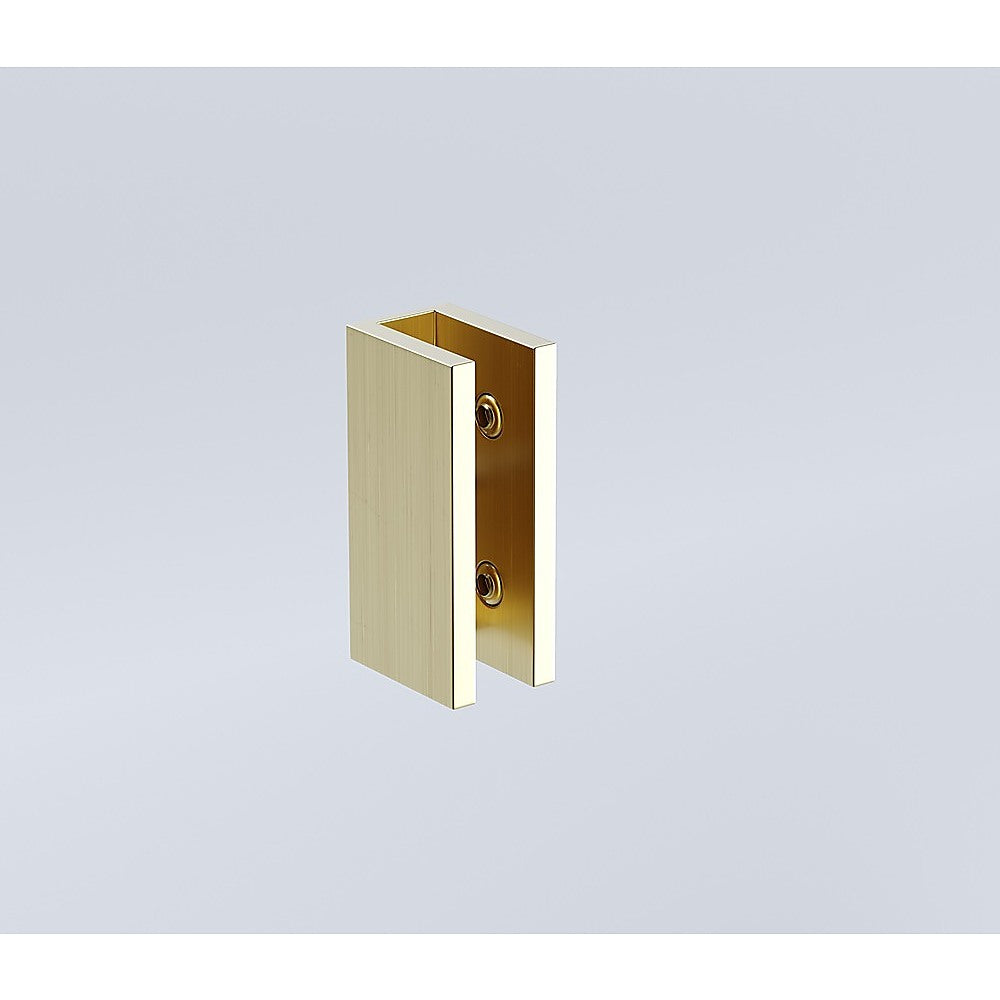 120x80cm Frameless Corner Shower Screen with Gold Brackets & Stainless Steel Hinges - Square Knob Handle for Modern Bathroom Design - Perfect for Small Space & Walk-in Showers