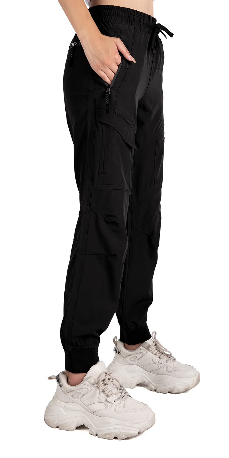 Women's Lightweight Cargo Joggers - Athletic Quick Dry Workout Pants for Outdoor Travel, Hiking & Running | Comfortable Stretch Fitness Pants for Yoga, Gym & Casual Wear