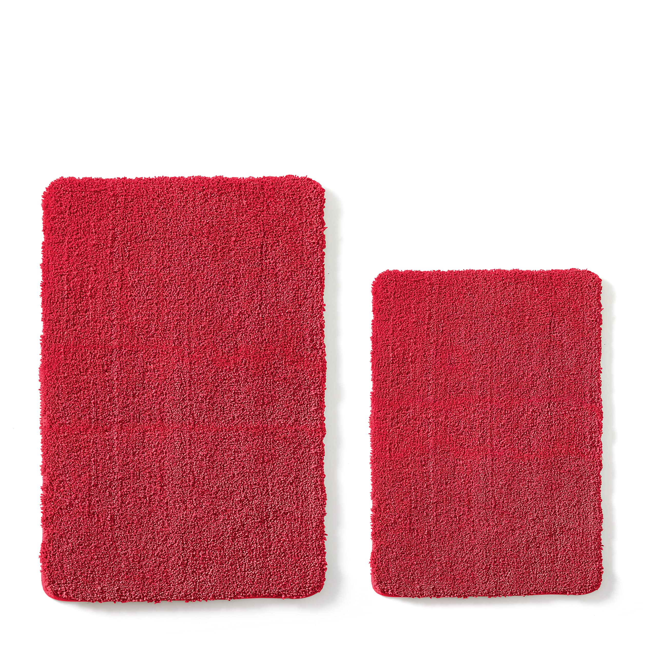 Yafa Home Fashion 2-Piece Soft Microfiber Bath Rug Set - Non-Slip Rubber Backing, Machine Washable Shaggy Bath Mats for Bathroom, Tub & Shower - Perfect for Cozy Bathroom Decor & Safe Floor Protection