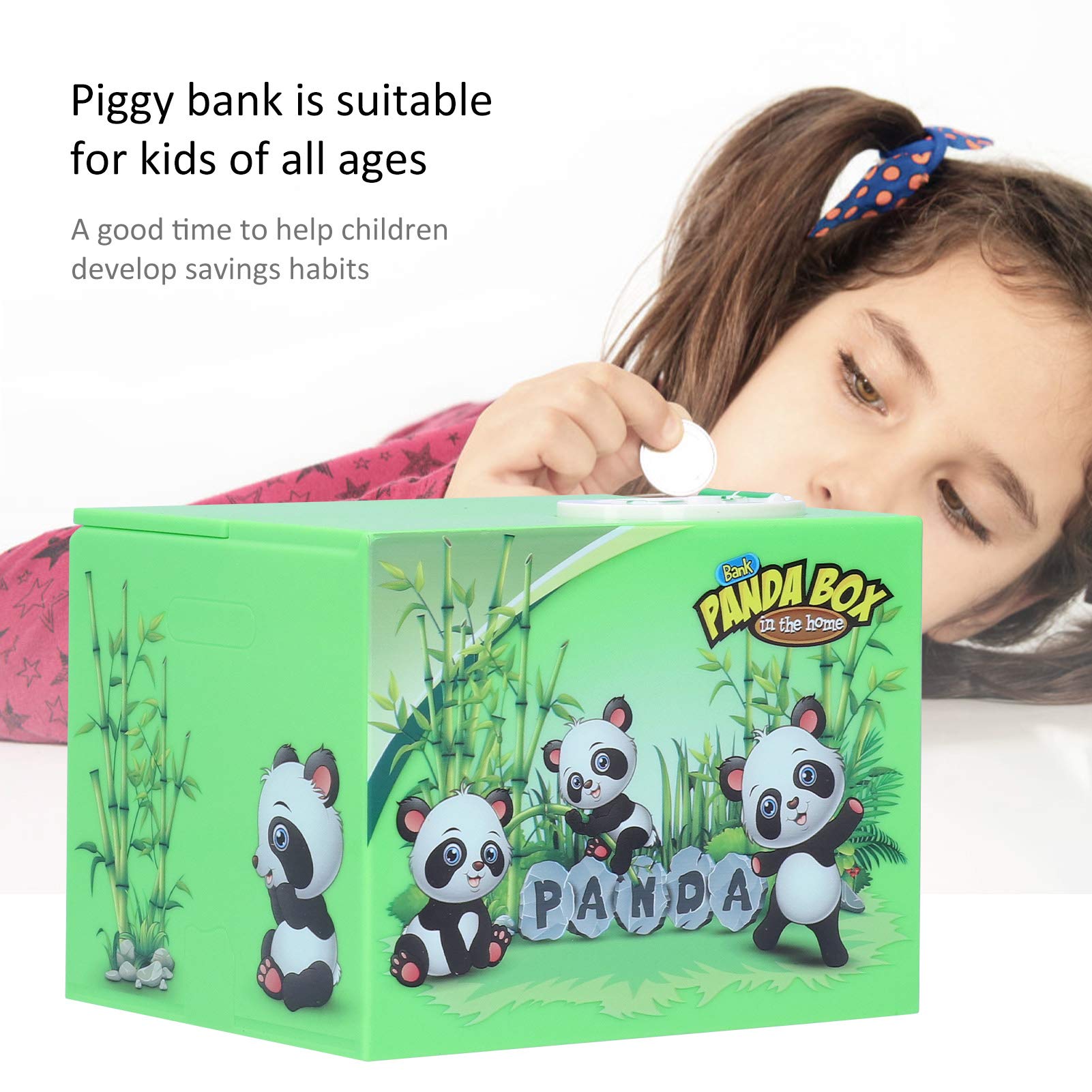 Automatic Stealing Cat Money Box - Electronic Piggy Bank for Kids, Fun Panda Coin Saver for Saving Money, Perfect Gift for Children's School Supplies | Great for Birthday Gifts, Allowance Tracking & Financial Education