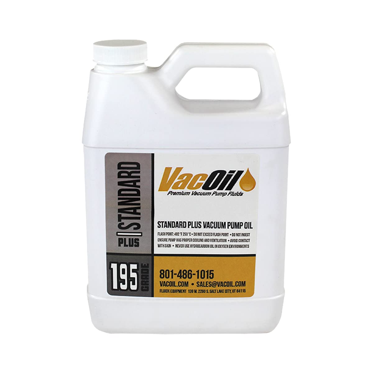 Premium VacOil® 195 Grade Vacuum Pump Oil - 1 Quart for Edwards, Welch, Leybold & Agilent Pumps | High Purity Molecularly Distilled Formula Extends Pump Life | Ideal for Laboratory, HVAC & Industrial Vacuum Systems