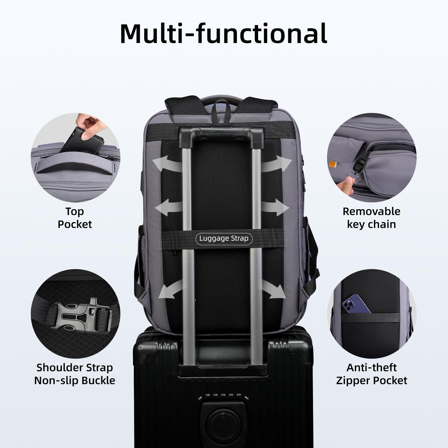 TSA-Approved Unisex Travel Backpack with 17.3