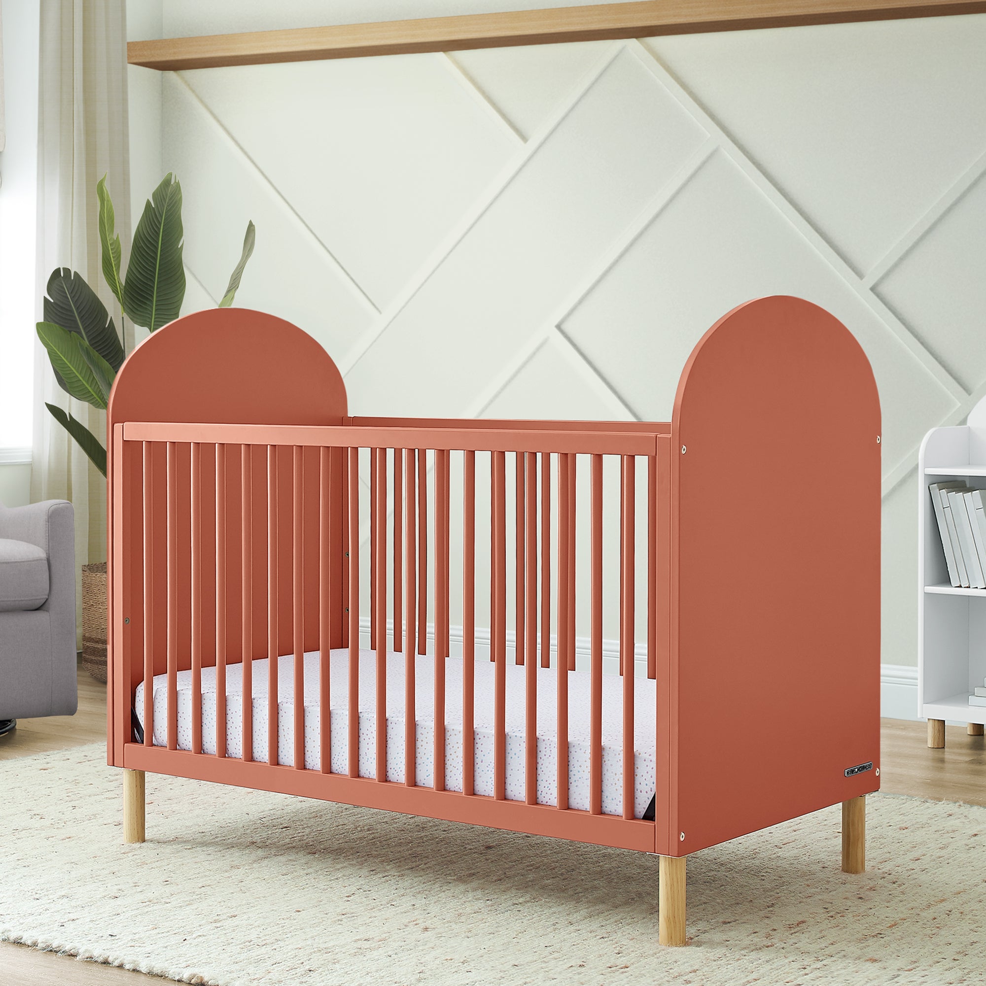 Reese 4-in-1 Convertible Baby Crib - Toddler Bed, Daybed & Full-Size Bed | Safe & Stylish Nursery Furniture for Newborns to Teens | Perfect for Small Spaces & Growing Families