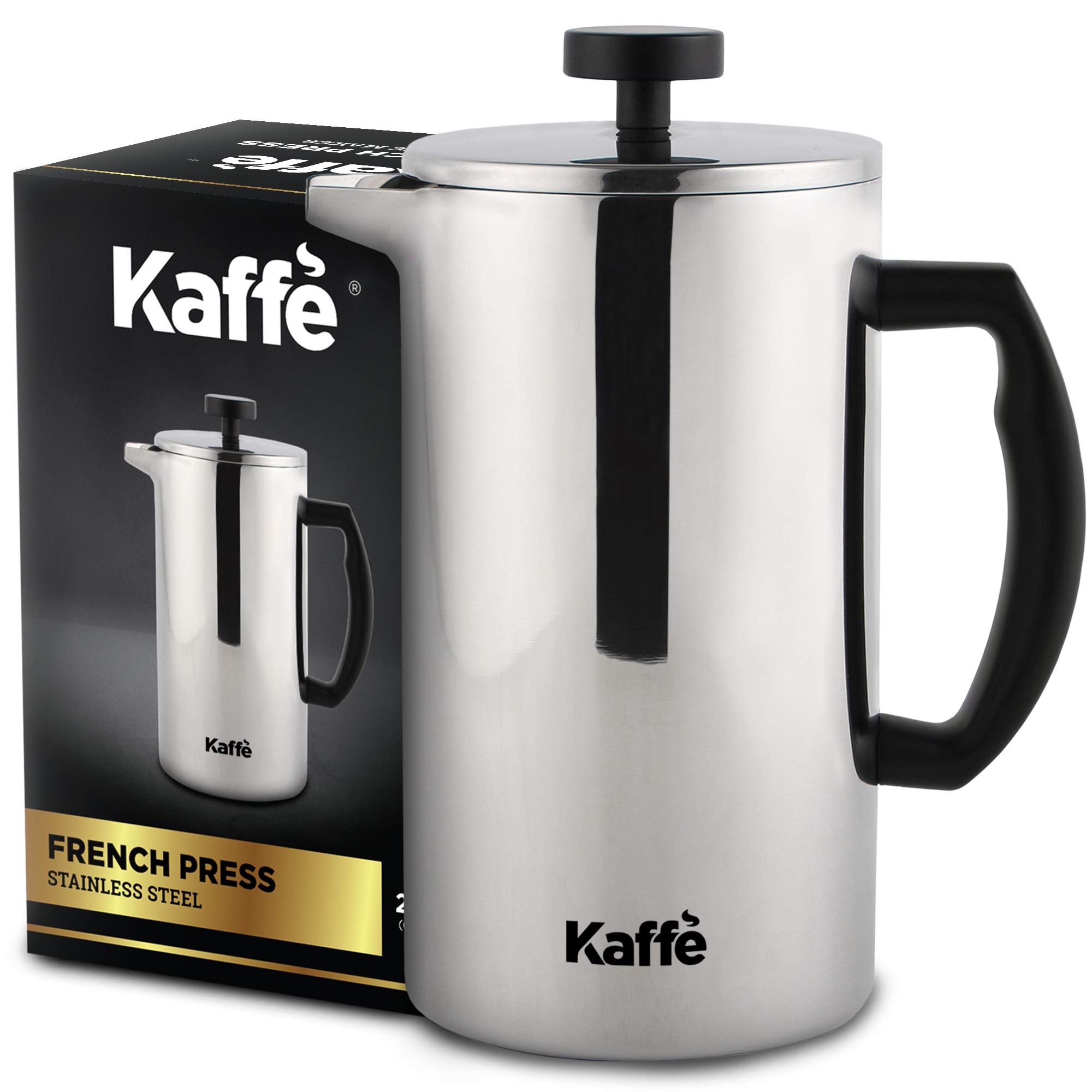 Premium Stainless Steel French Press Coffee Maker - 27oz/0.8L Double-Wall Insulated Coffee Press - Ideal for Travel, Camping & Home Brewing - Perfect Coffee Gift for Coffee Lovers - Enjoy Rich, Full-Bodied Coffee Anywhere
