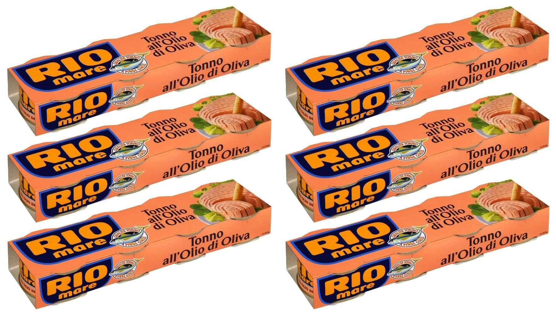 Premium Rio Mare Yellowfin Tuna in Olive Oil - Italian Imported Tuna, 80g (2.82oz) Cans, Pack of 24 (4.23lb Total) - Perfect for Salads, Sandwiches & Healthy Meal Prep