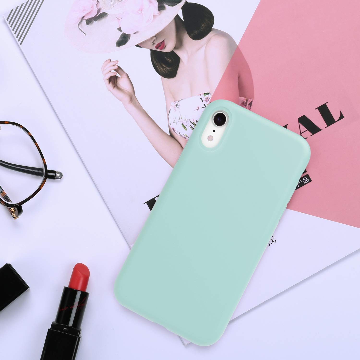 JASBON Soft Liquid Silicone Case for iPhone XR - Shockproof Protective Cover with Raised Edges, Slim Fit & Non-Slip Grip (Sea Green) - Perfect for Everyday Use, Work & Travel