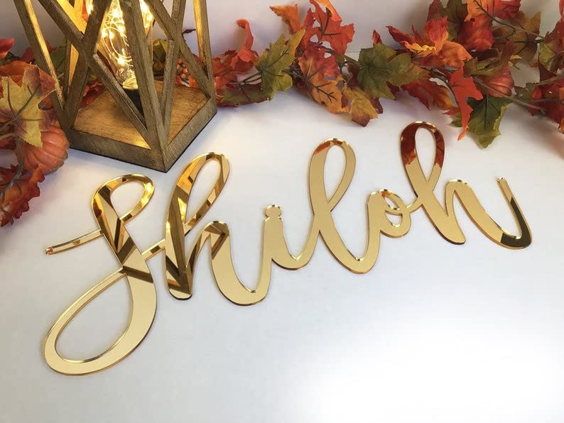 Custom Acrylic Name Sign - Laser Cut Personalized Wall Decor for Living Room, Nursery, Baby Shower & Party - 60