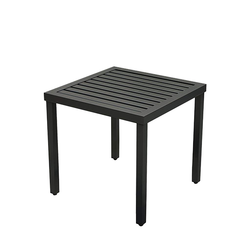 Pealgbi Small Metal Square Side Table - Indoor Outdoor End Table for Patio, Coffee, Bistro - Black Metal Accent Table | Perfect for Garden, Balcony & Living Room Decor
