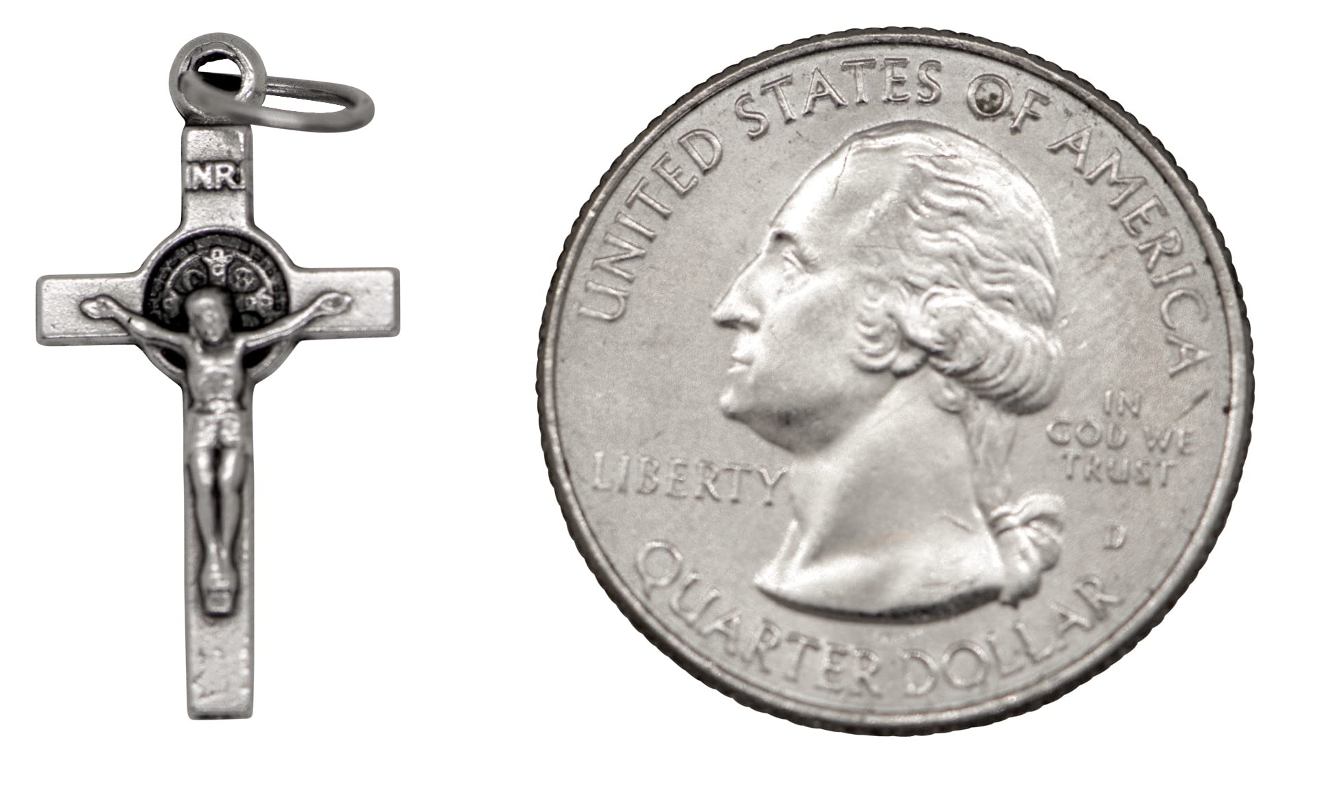 St. Benedict Crucifix Charm - 10 Pack for Necklace & Bracelet - Religious Jewelry Gift
