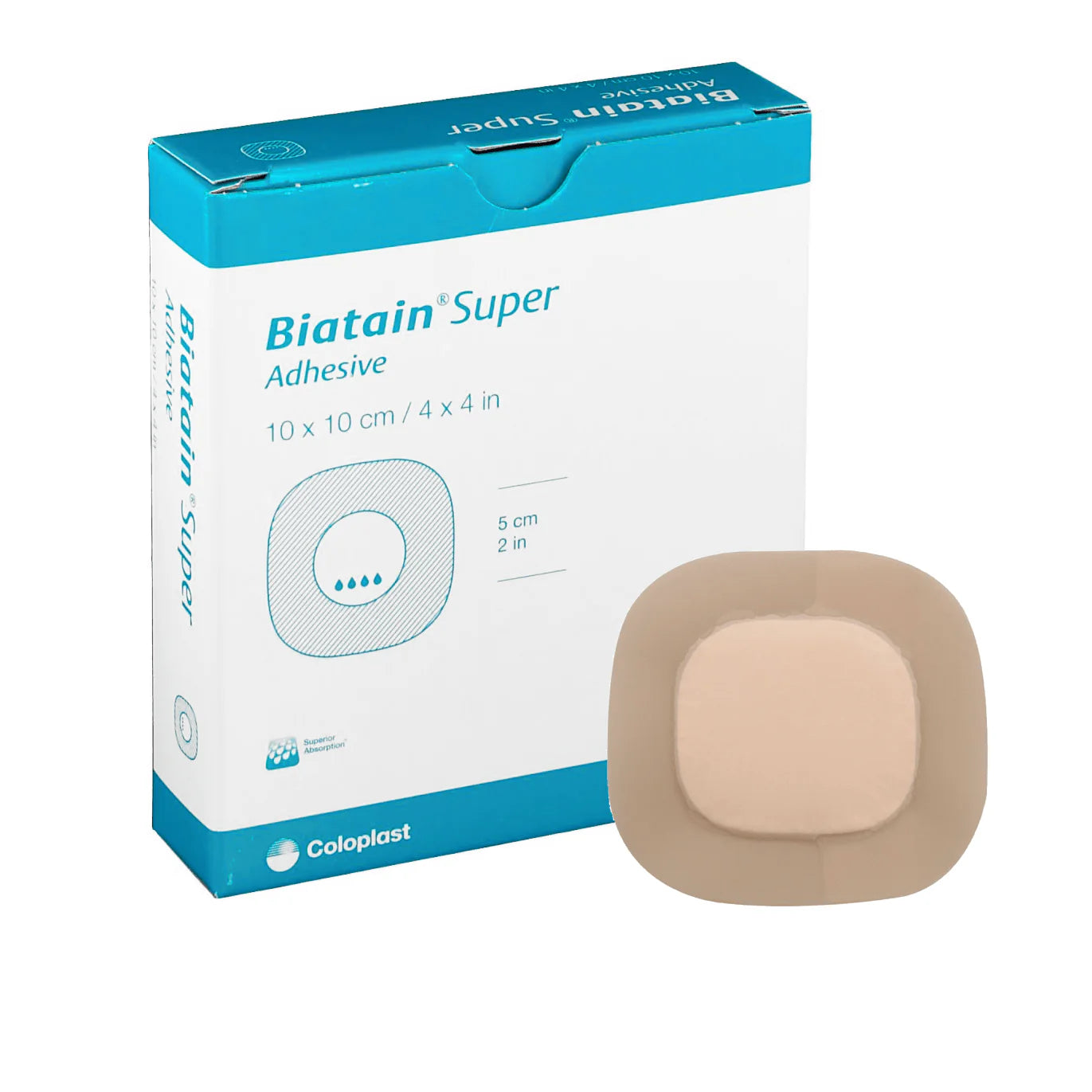 Biatain Super Adhesive Wound Dressing - Waterproof & Breathable for Burns, Cuts & Ulcers - Ideal for First Aid Kits & Post-Surgery Care
