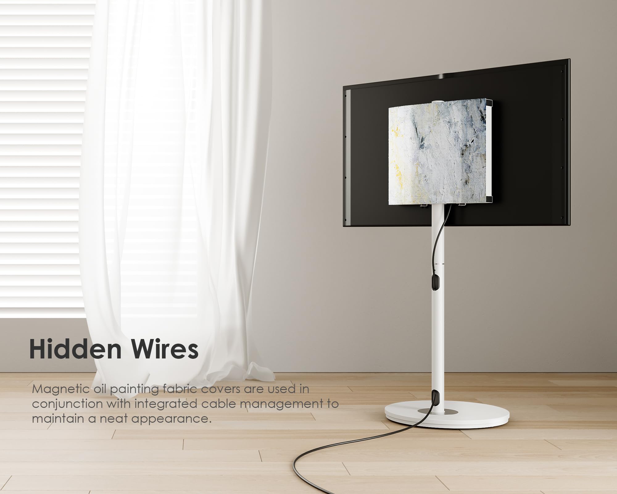 FITUEYES Mobile Rolling TV Stand Cart for 32-65 Inch TVs - Adjustable Modern Corner TV Floor Stand with Wheels - Fits VESA 400x400mm - White Master Series - Perfect for Living Rooms, Bedrooms & Home Theaters