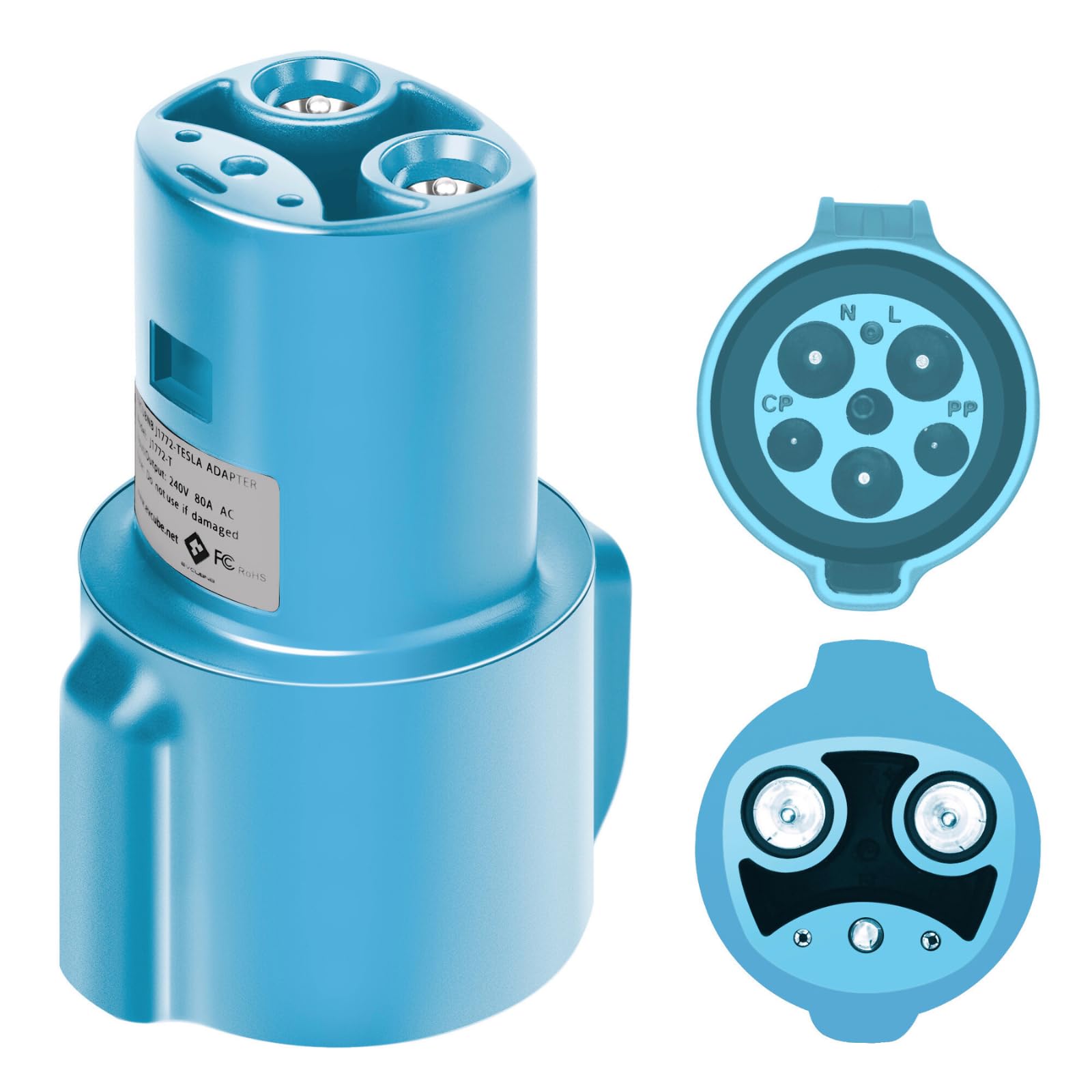 80 Amp J1772 to Tesla Adapter - 240V Charging Converter for Tesla Model 3/Y/S/X - Portable EV Charger Adapter for Outdoor & Home Charging - Perfect for Tesla Owners at Public Stations & Road Trips