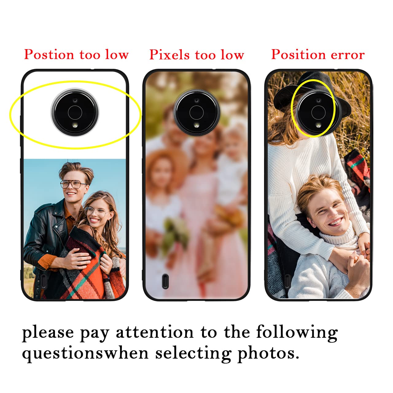 Custom Personalized Photo & Text Name Phone Case for Nokia C200 - Anti-Scratch Soft TPU Protective Cover (Black) | Perfect Gift for Birthday, Anniversary & Daily Protection