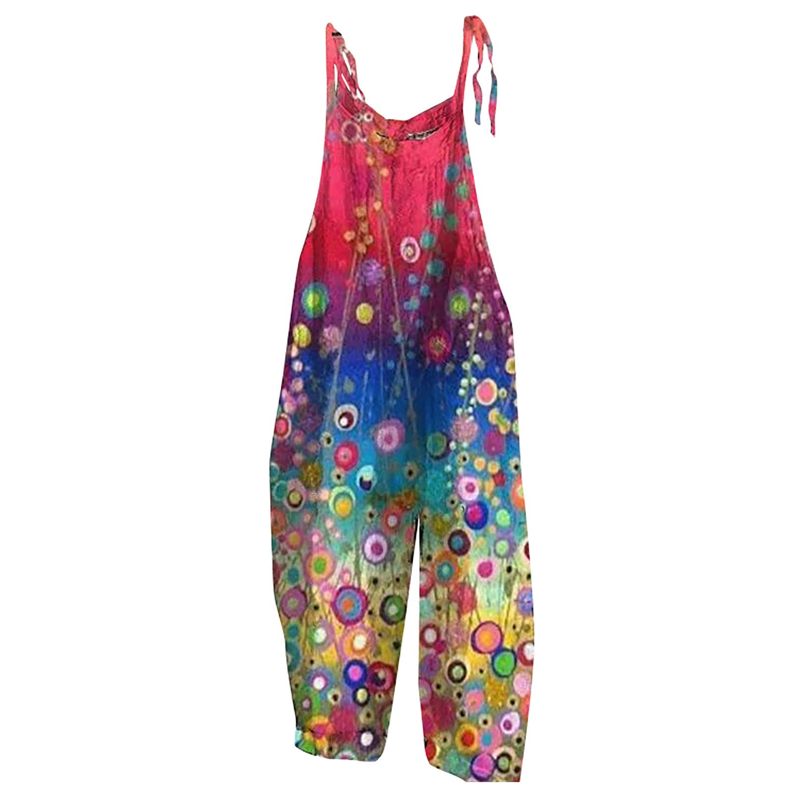 Women's Sexy Strapless Wide Leg Jumpsuit - Summer Sleeveless Wrap V-Neck Printed Romper | Beach Vacation, Party Outfit, Casual Wear