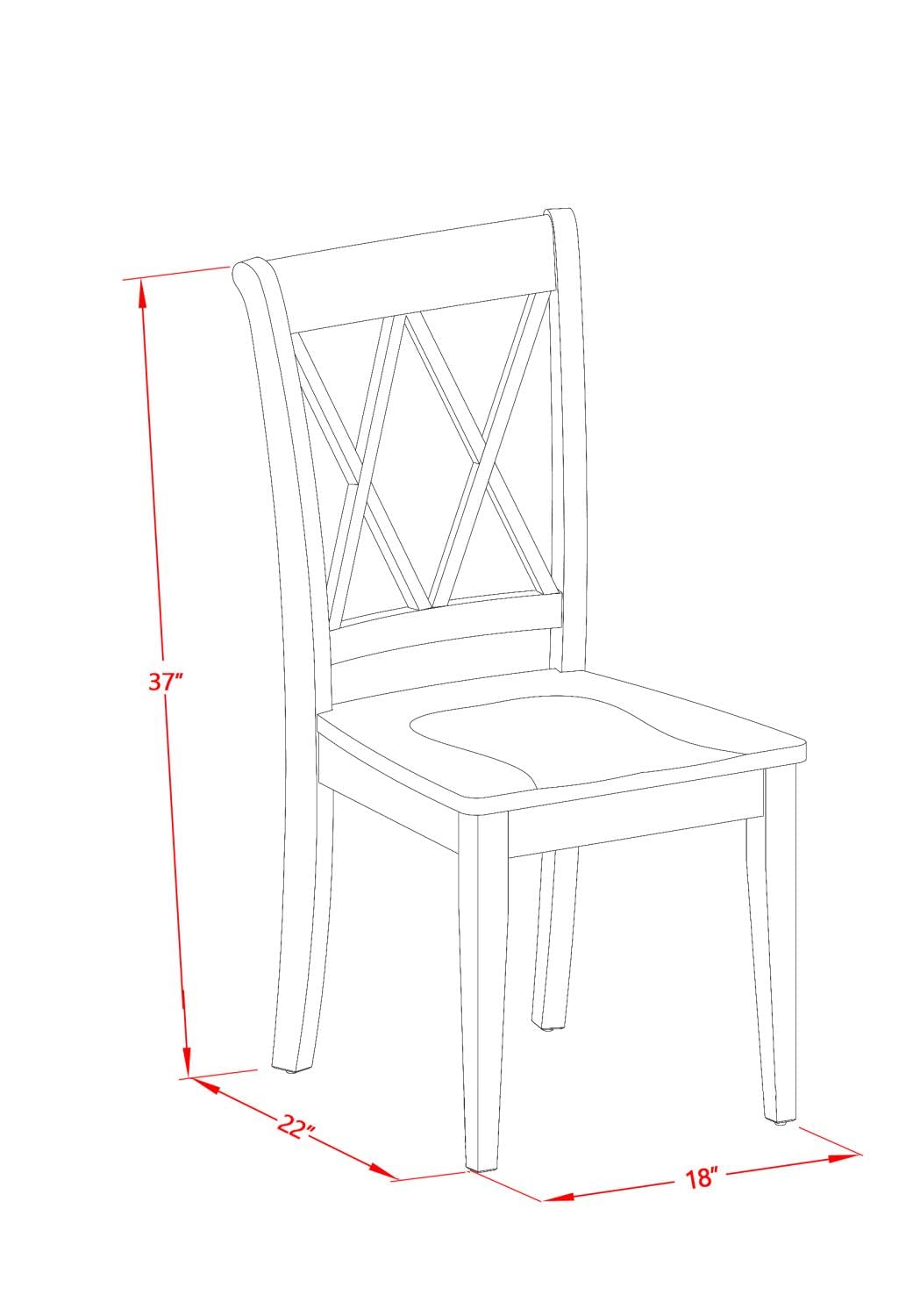 East West Furniture DLCL3-BMK-W 3-Piece Small Space Dinette Set with Round Drop-Leaf Dining Table & 2 Chairs, 42x42 Inch, Buttermilk & Cherry – Perfect for Apartments, Breakfast Nooks & Cozy Dining Areas