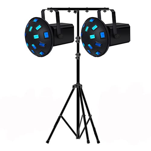 Professional LED DJ Lighting Pack with 2 Dual Mushroom Lights & Stand - Perfect for Wedding DJs, Nightclubs, Parties & Stage Performances