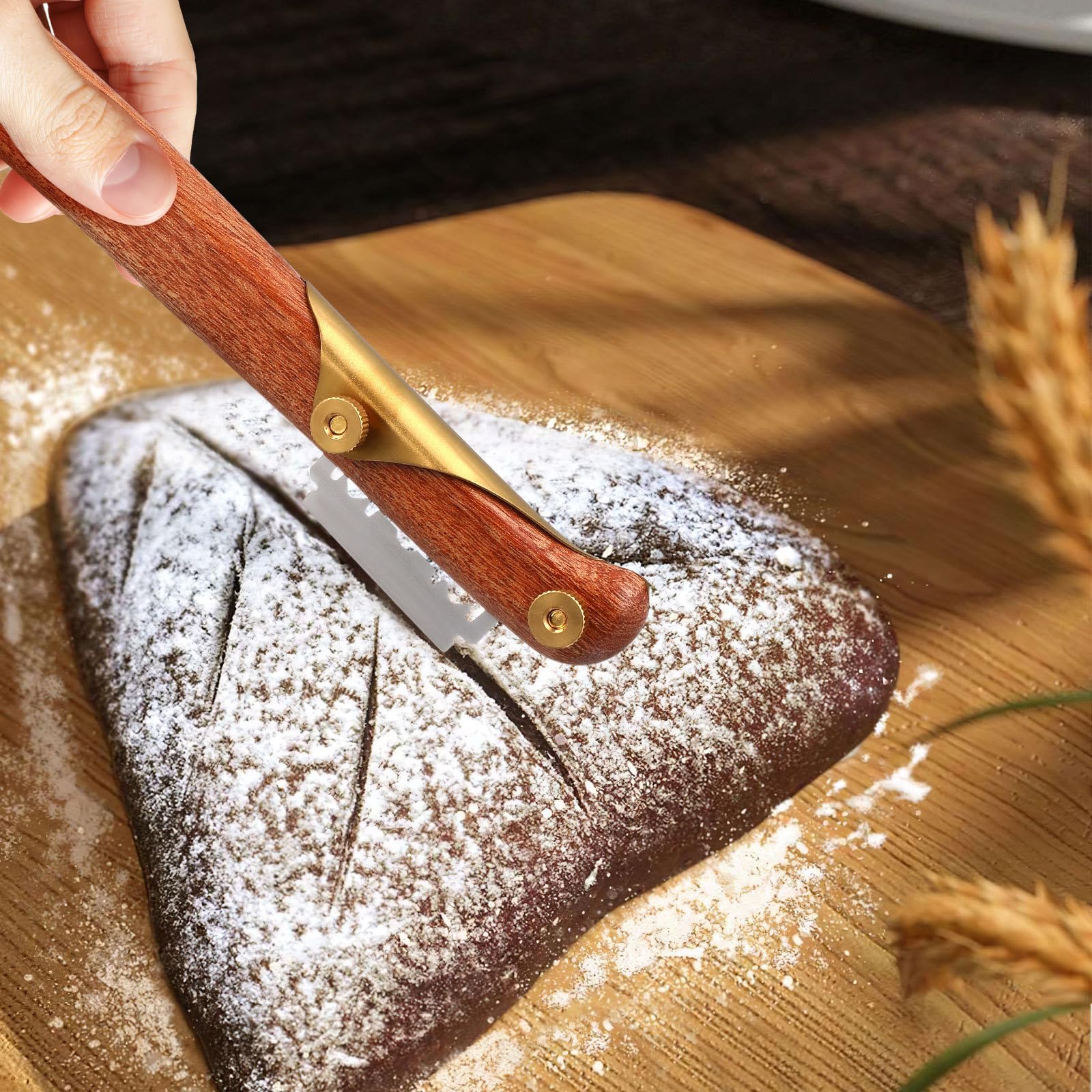 DOITOOL Stainless Steel Bread Lame Tool Set - Professional Dough Scoring Knife with Blades for Sourdough Baking - Perfect for Artisan Bread, Baguettes & Homemade Loaves - Easy to Use Bakery Tool for Bread Making Enthusiasts