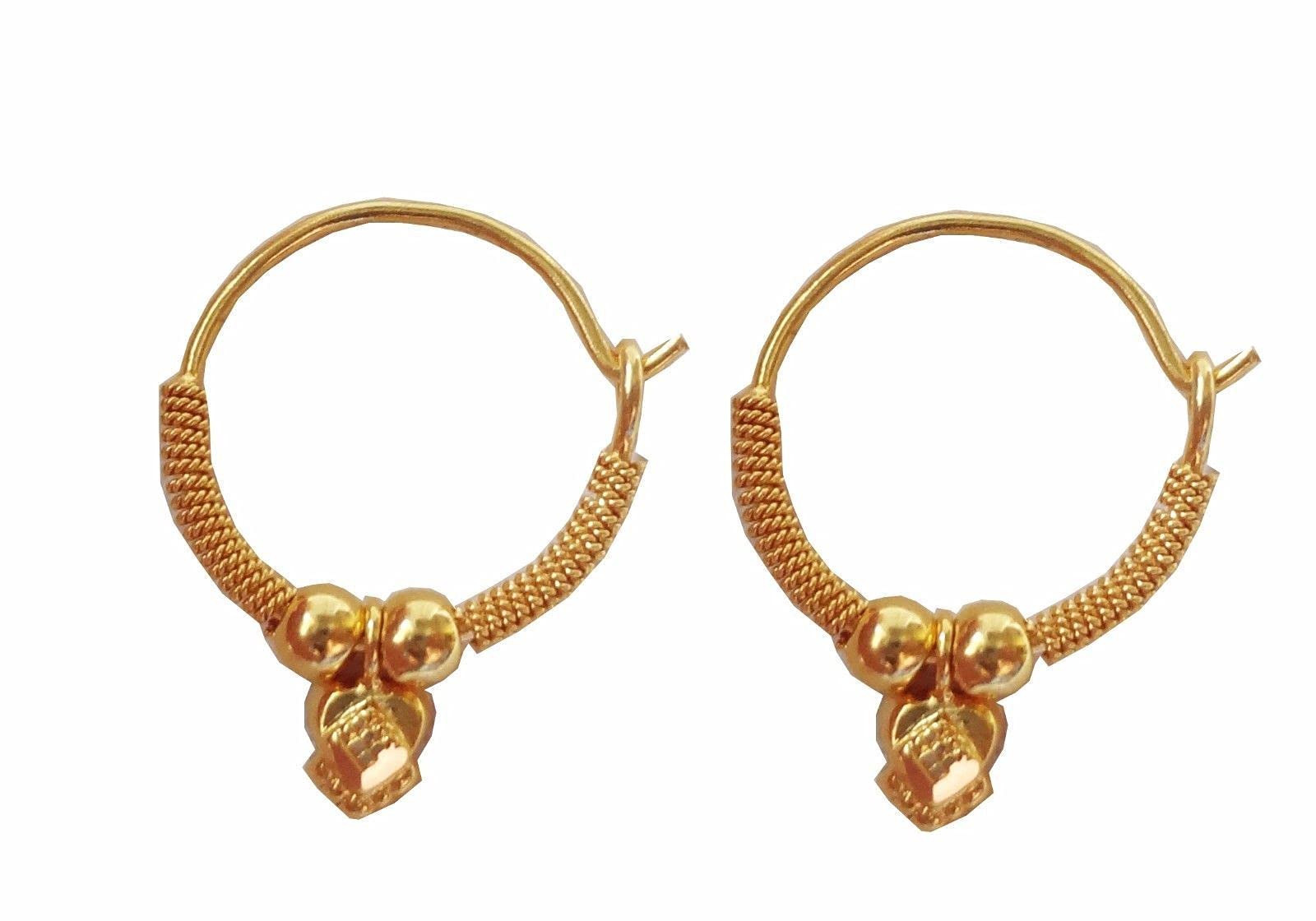 22K/18K Solid Gold Hoop Earrings - Certified Leaf Design Fine Jewelry (17mm x 13mm) for Women, Girls & Gifts | Elegant Everyday Wear & Special Occasion Accessories