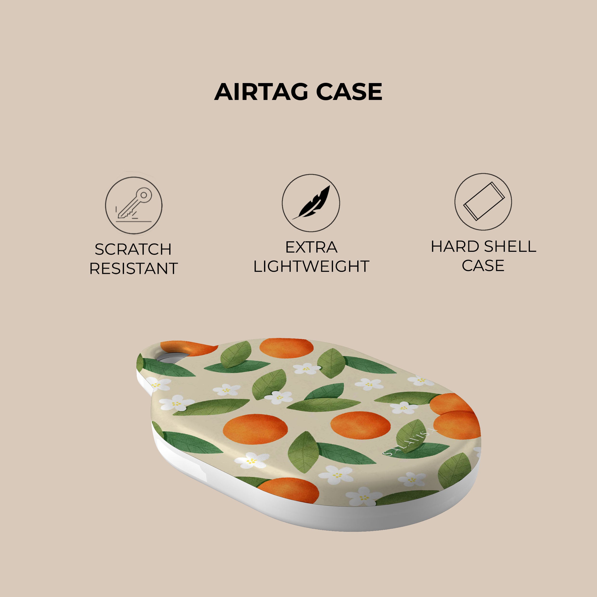 Tangerine Summer Mix AirTag Holder - Stylish & Durable Keychain for Apple AirTag - Perfect for Travel, Luggage, Bags & Keys Tracking