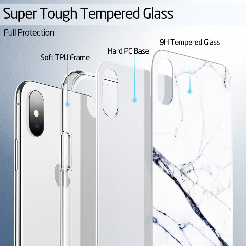 ESR iPhone XS Max Case with Tempered Glass Back - Shockproof Slim Protective Cover for iPhone XS Max (6.5 Inch) | Perfect for Work, Travel & Everyday Use