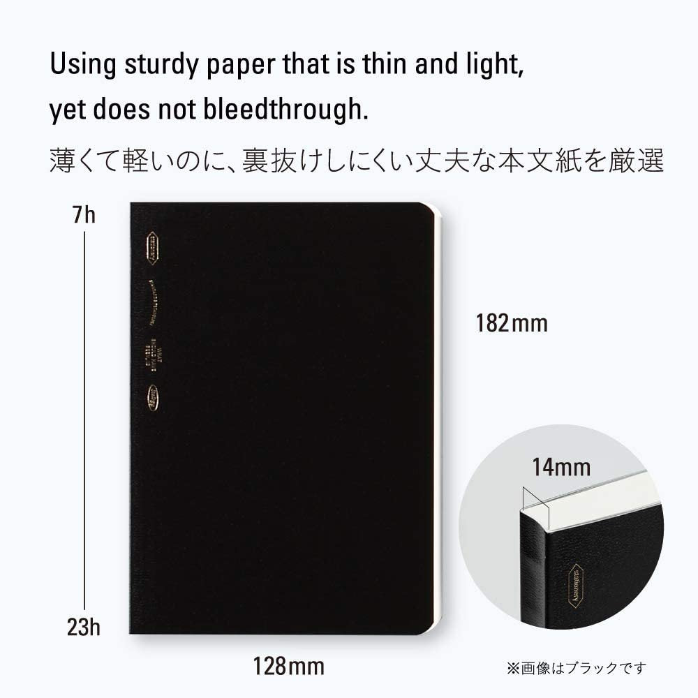 Nitto Stalogy B6 Editor's Series 365 Days Grid Paper Notebook - Black | Daily Journal, Planner & Sketchbook for Work, School & Creative Projects