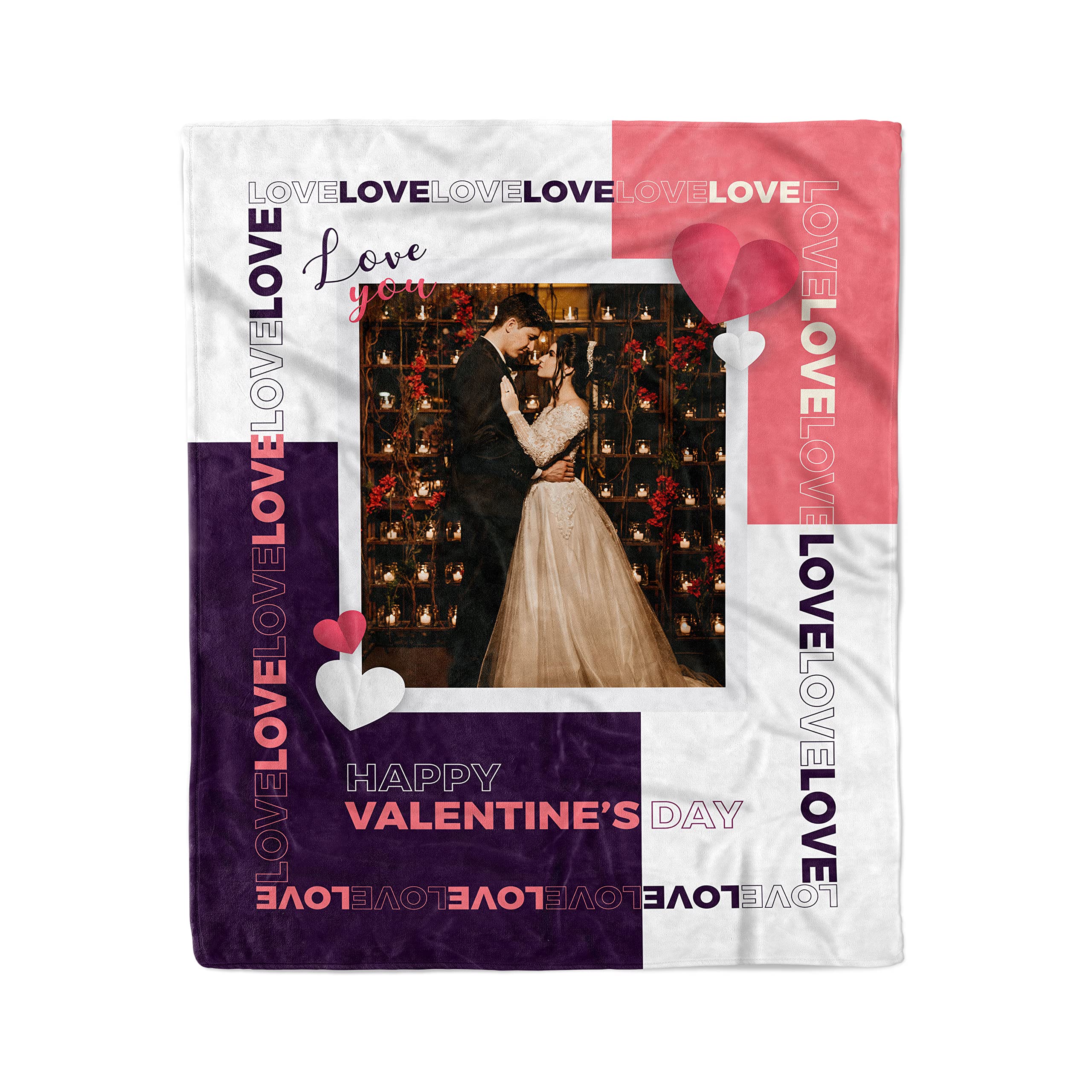 Custom Photo Blanket for Couples - Personalized 60