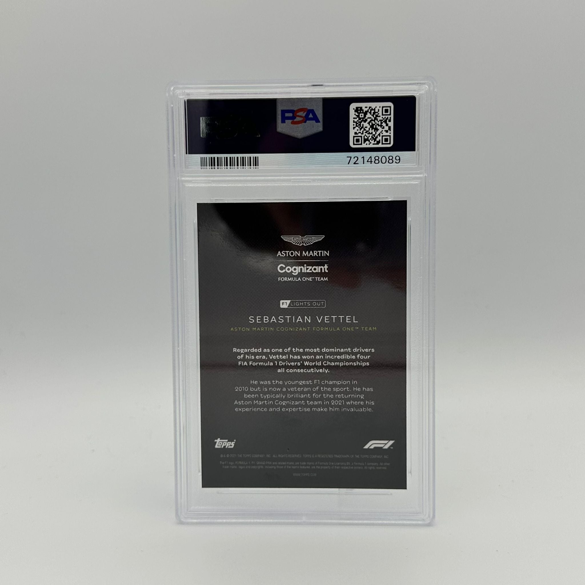 PSA 8 Graded 11/25 Sebastian Vettel Purple Parallel Racing Card - Perfect for F1 Collectors, Sports Memorabilia Displays & Motorsport Fan Gifts