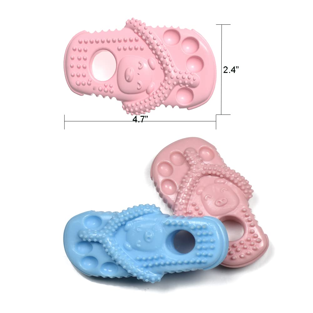 Durable 2 Pack Puppy Chew Toys for Small Dogs - Interactive Teething & Training Dog Toys (Blue & Pink) - Perfect for Puppy Teething Relief and Obedience Training