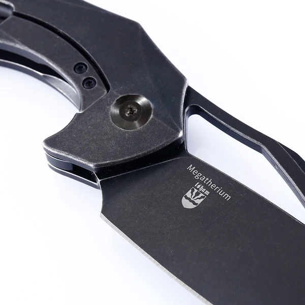 Kizer Megatherium Titanium Folding Pocket Knife - Black Ki4502A2 - EDC Gear, Outdoor Survival & Camping Tool