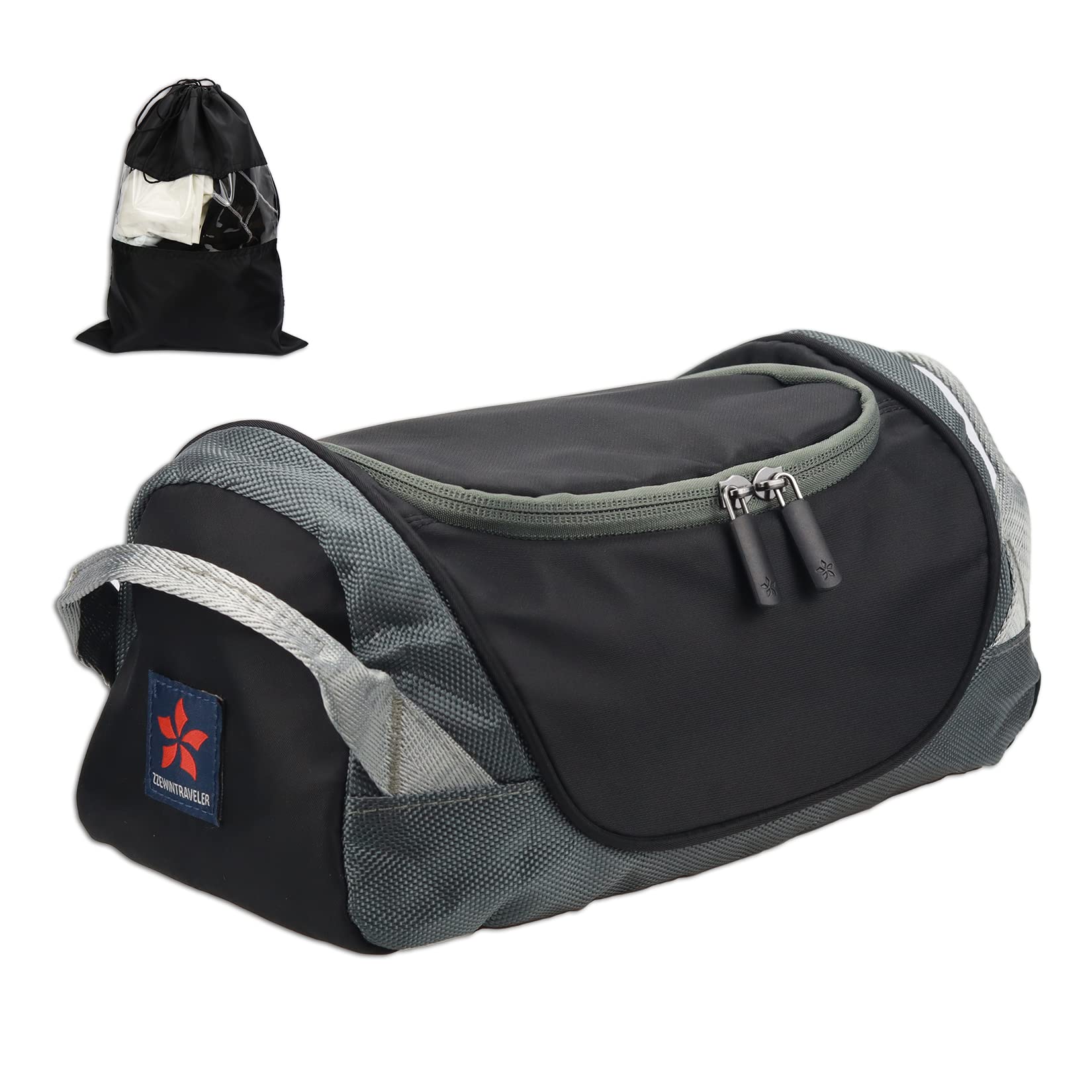 ZZEWINTRAVELER Waterproof Toiletry Bag for Travel - Hanging Cosmetic Organizer with Multiple Pockets for Business Trip, Gym, Camping & Home Storage (Black) - Perfect for Shower Caddy, Makeup Storage & Travel Essentials Organization