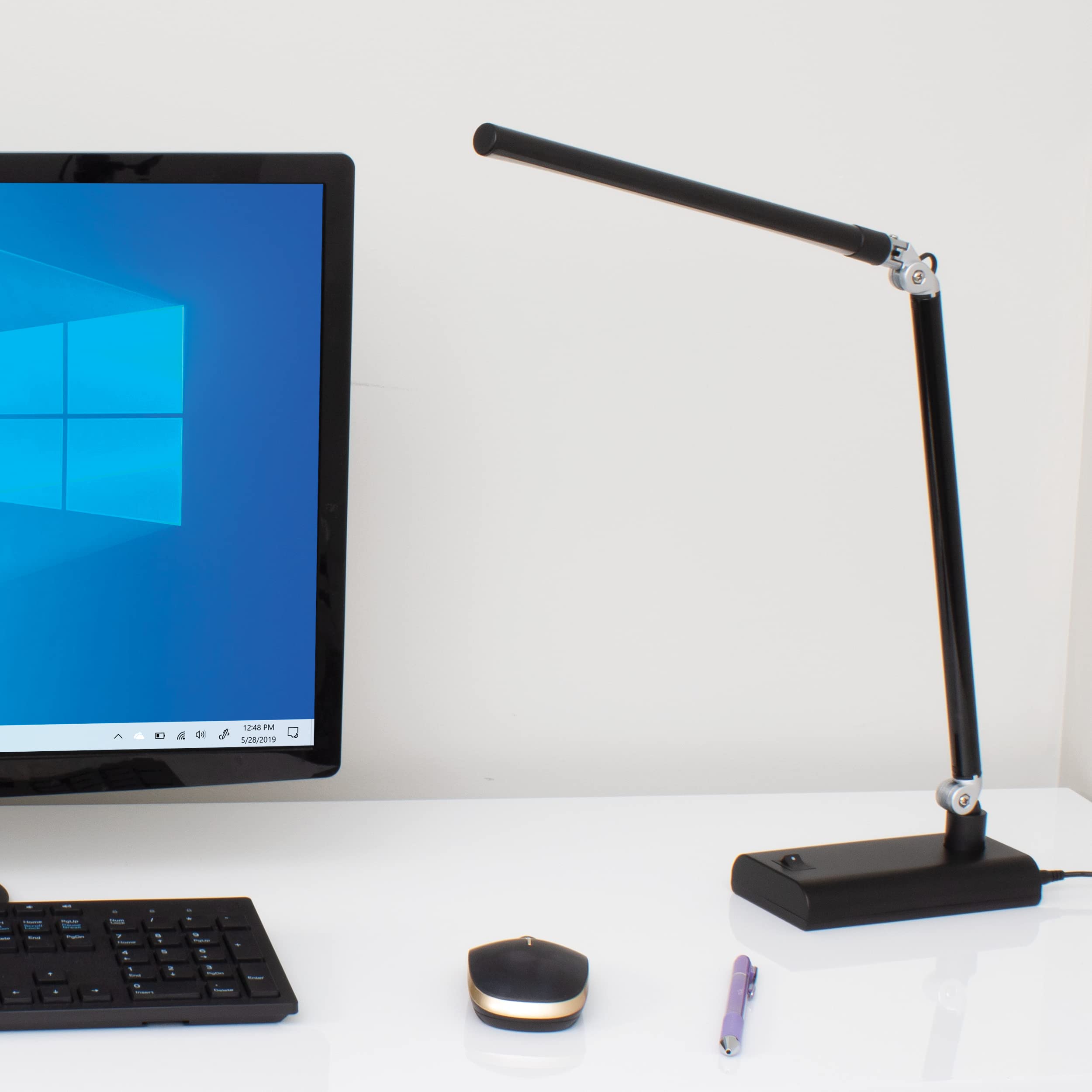 Energy-Efficient Slim LED Desk Lamp - Modern Black Office Table Light for Home & Workspace | Perfect for Reading, Studying & Computer Work
