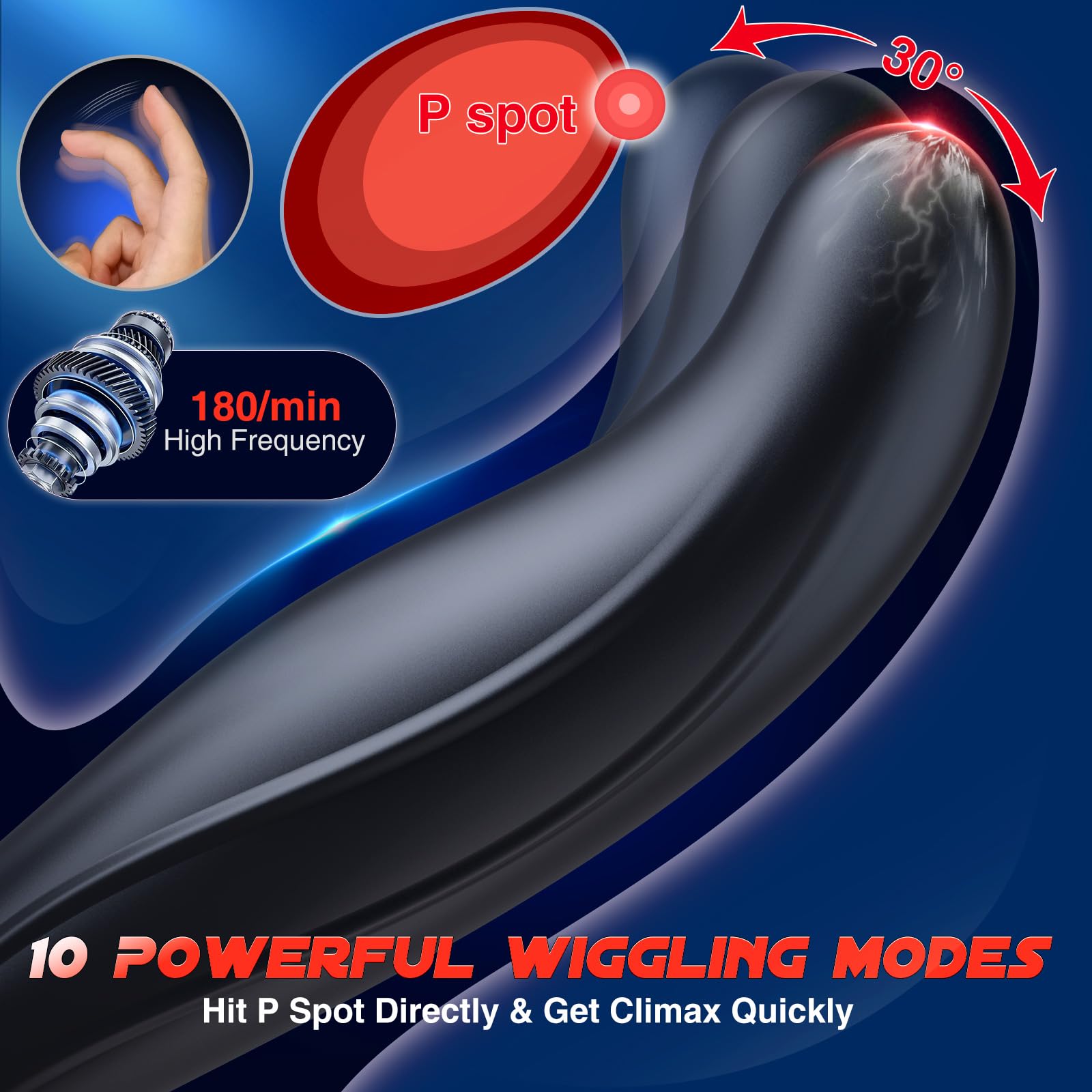 BEISAR Anal Vibrator for Men & Women - Prostate Massager with 10 Wiggling Thrust Modes & Remote Control - Adult Sex Toy, Butt Plug, Dildo, Anal Beads - Perfect for Couples Play, Solo Pleasure & BDSM Exploration
