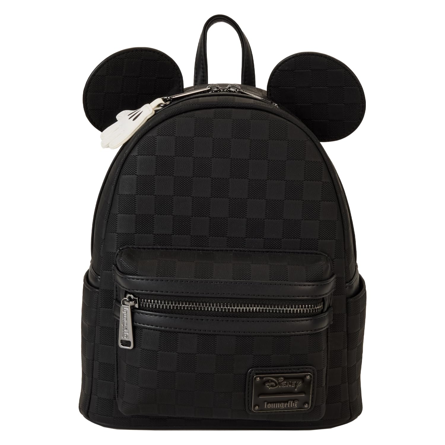 Loungefly Mickey Mouse Checkered Texture Mini Backpack - Disney Official Licensed Small Crossbody Bag for Women & Teens - Perfect for Theme Parks, Travel & Everyday Use