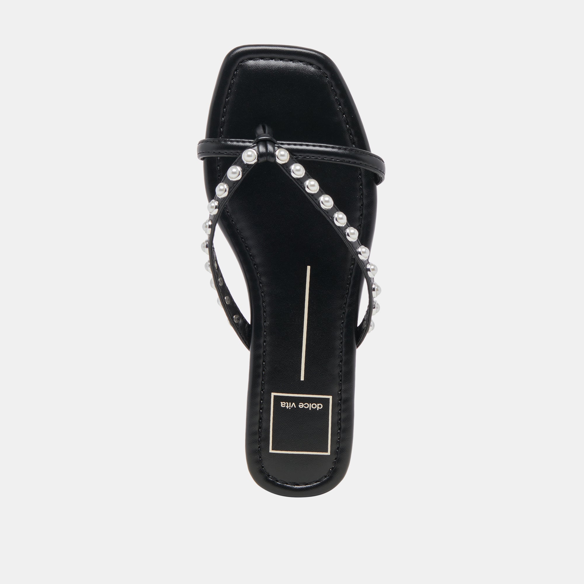 LUCCA PEARL SANDALS - Women's Black Pearl Embellished Summer Sandals for Beach, Wedding & Party Occasions