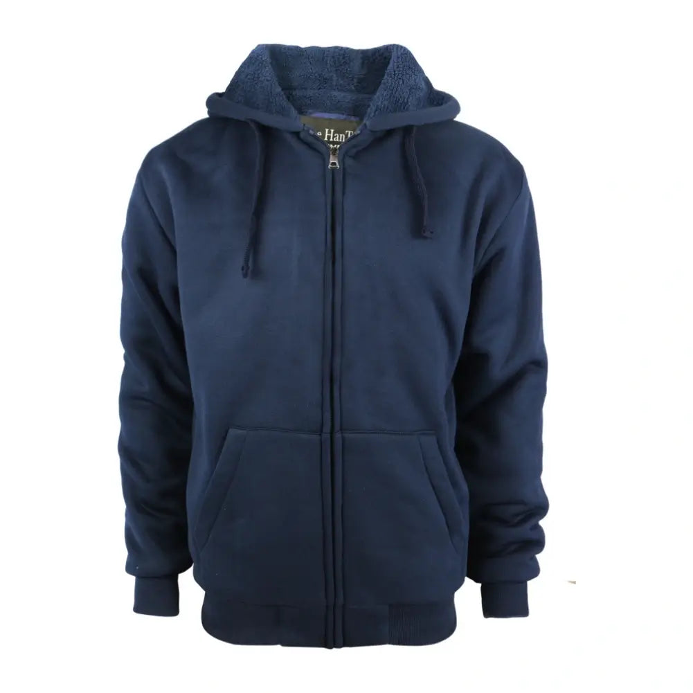 Men's Sherpa Lined Full Zip Hoodie - Warm Fleece Jacket for Winter - Cozy Pullover for Outdoor Activities & Casual Wear