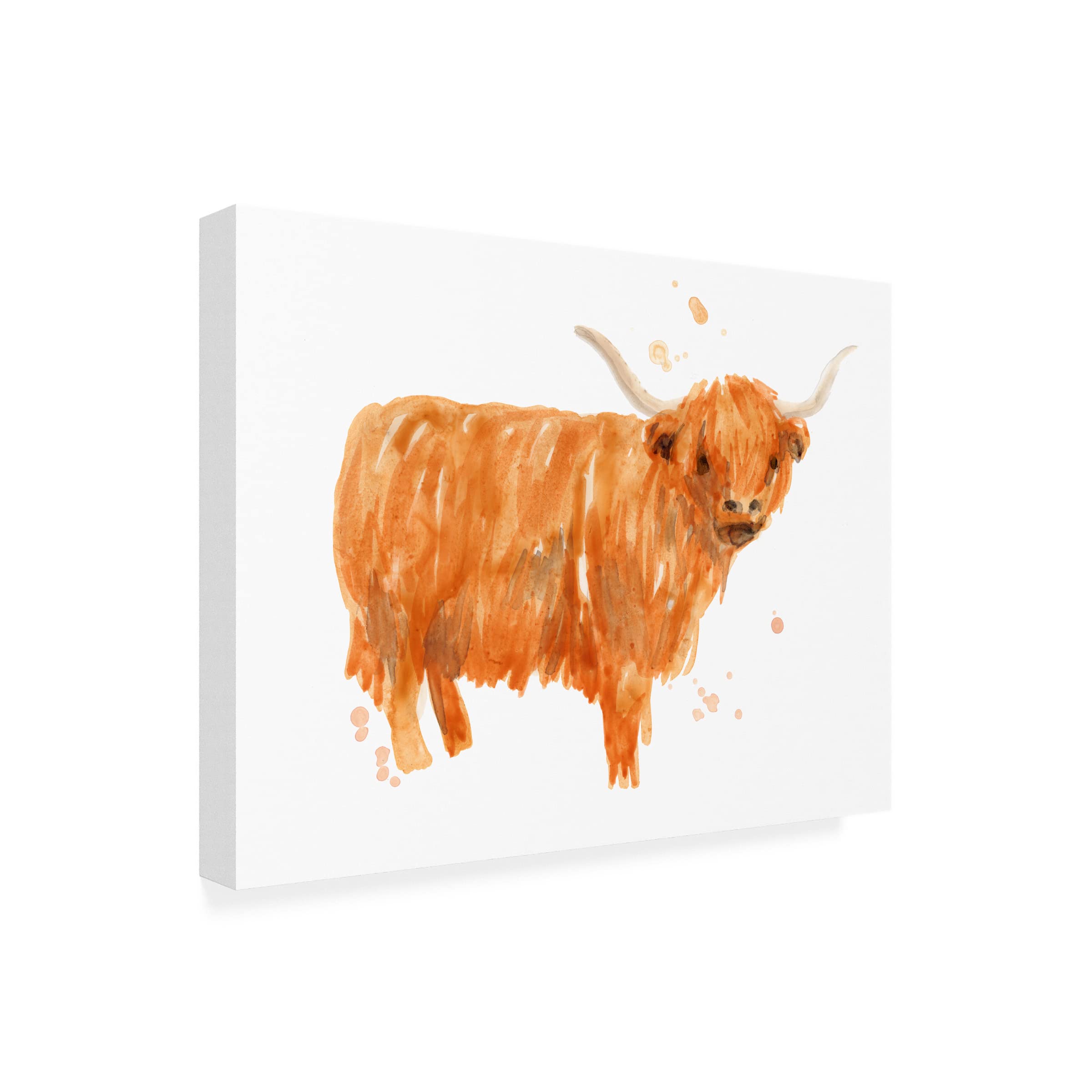 Highland Squad I Canvas Art Print by June Erica Vess - Scottish Highland Cow Wall Decor for Living Room, Bedroom & Office