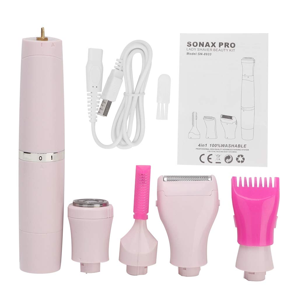 Electric Shaver Epilator for Men & Women - Wet & Dry Dual Use, 4-in-1 Multi-Functional Hair Remover for Face, Body, Eyebrows, Nose & Ears - Painless & Quiet Design - Perfect for Travel, Home & Gym Use