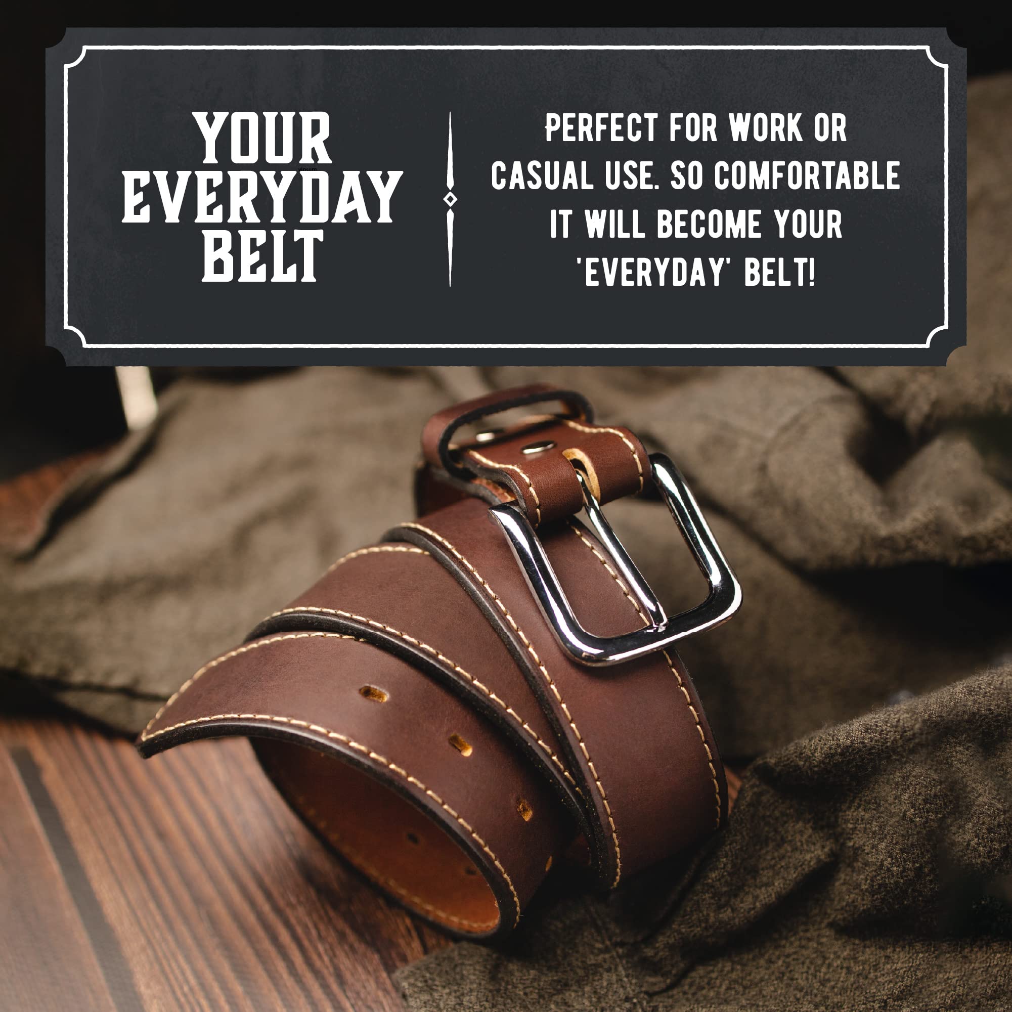 Main Street Forge The Foreman Leather Belt for Men | Genuine Full Grain Leather | Handcrafted in USA | Durable & Stylish for Work, Casual & Outdoor Activities