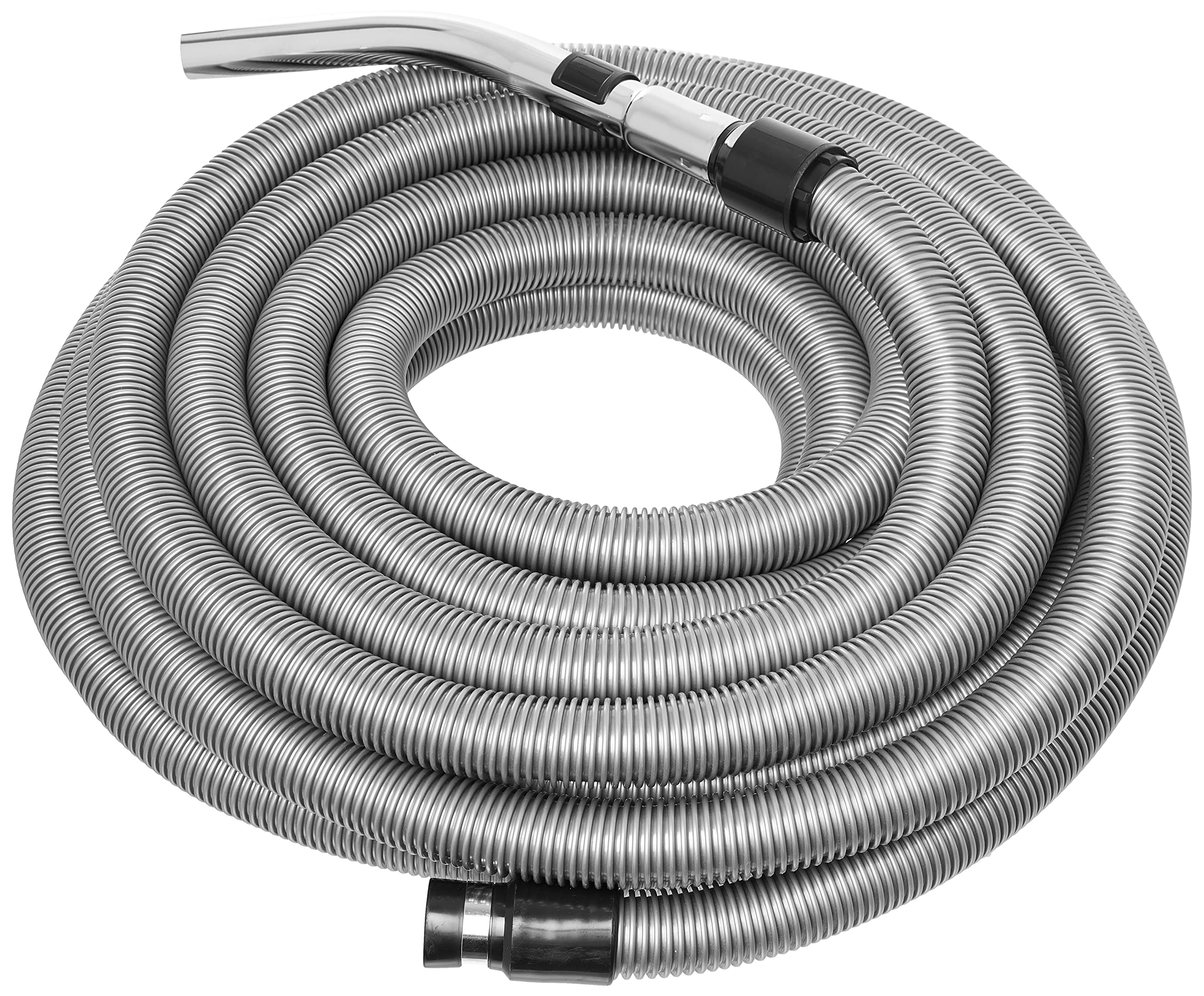 Cen-Tec Systems 99867 50-Feet Silver Vacuum Hose Kit - Heavy Duty Car Detailing & Workshop Cleaning Accessories for Home and Professional Use