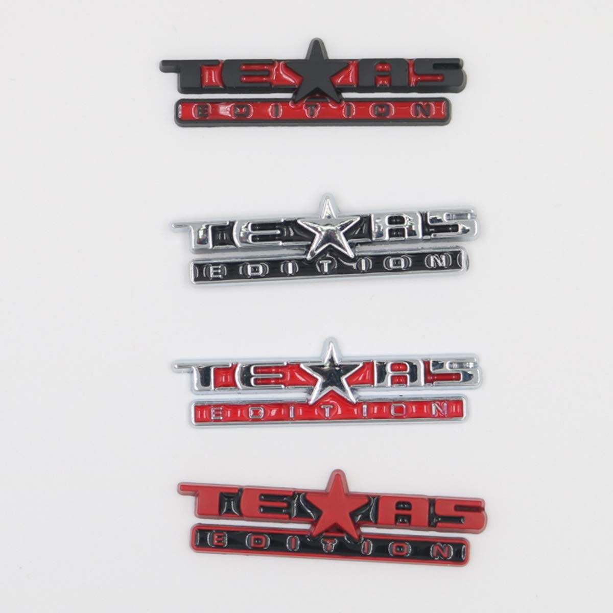 3D Car Sticker for Jeep Grand Cherokee, Dodge Ram SRT, Chevrolet Camaro/Corvette, Ford Mustang - Texas Edition Rear Trunk Emblem & Steering Wheel Badge (Black-Red) - Perfect for Car Enthusiasts & Customization Projects