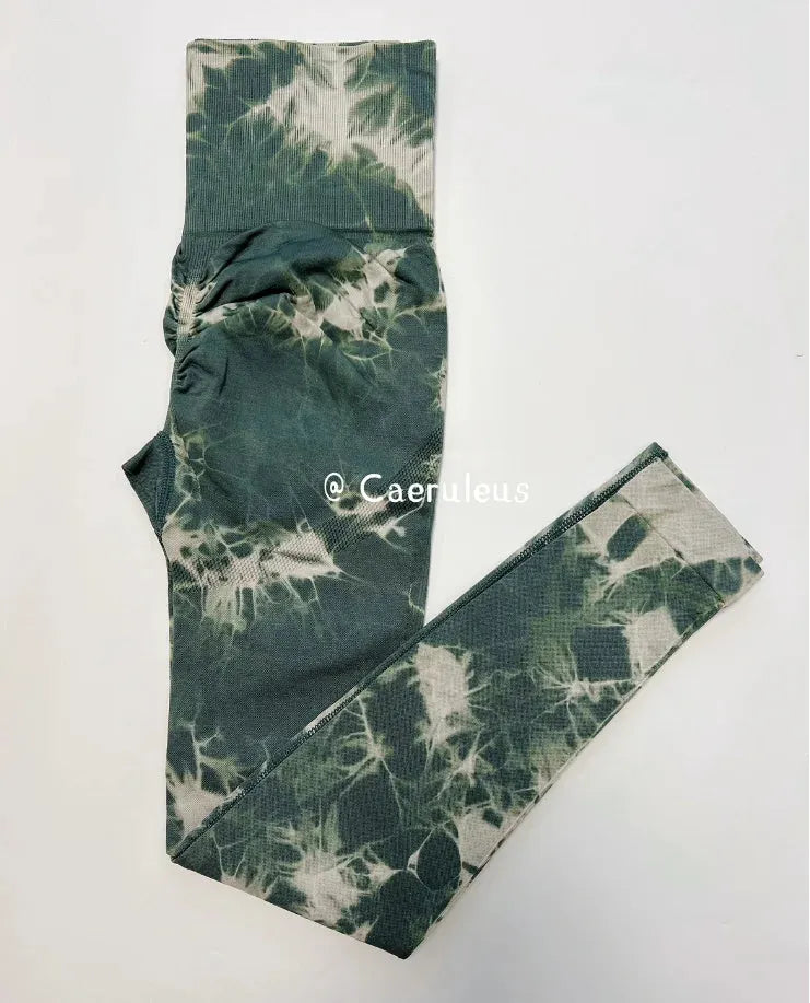 Women's Tie-Dye Gym Leggings - Seamless High Waist Yoga Pants for Workout & Training | Scrunch Butt Sports Fitness Tights | Perfect for Yoga, Running, Gym & Everyday Wear