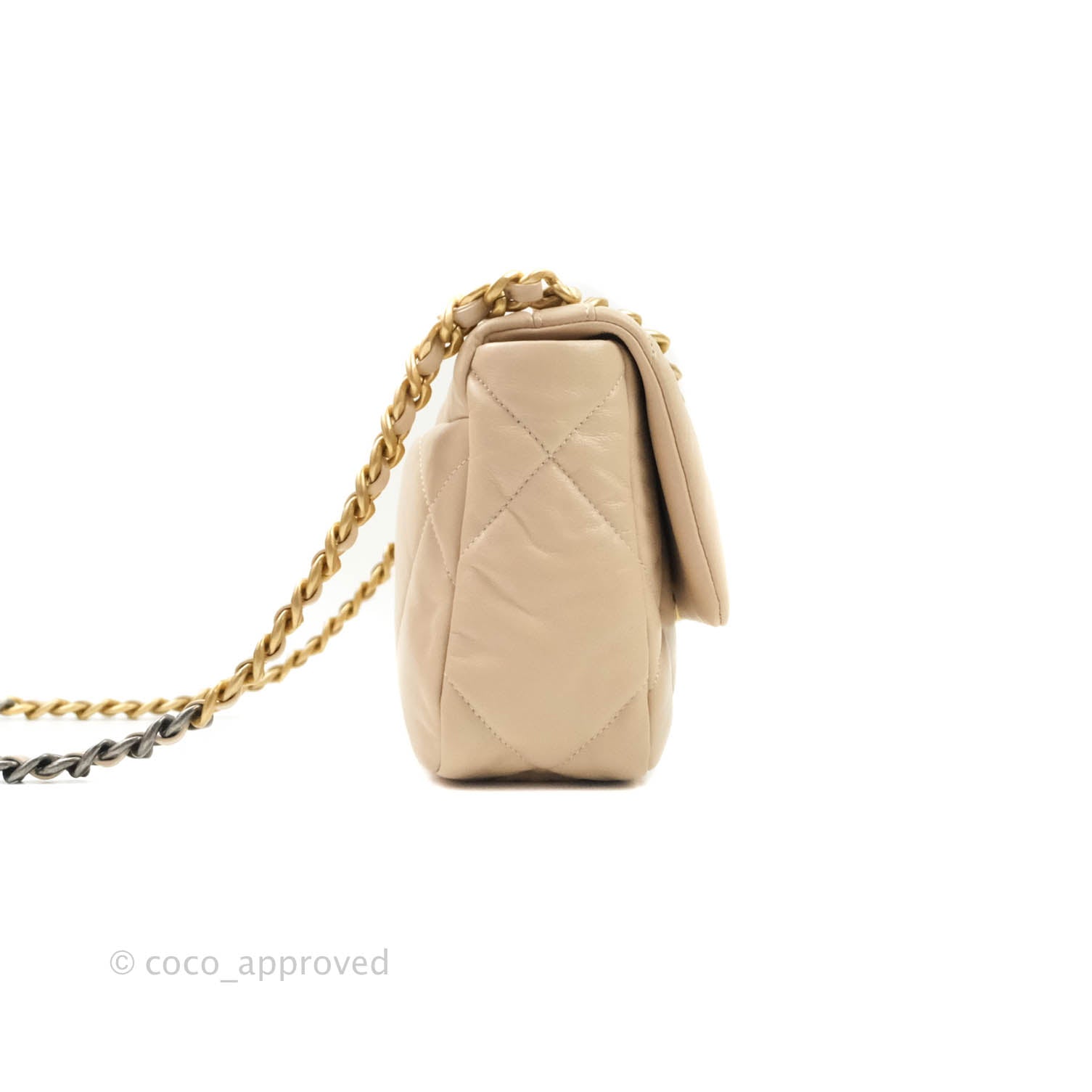 Chanel 19 Small Beige Handbag with Mixed Hardware - Luxury Designer Crossbody Bag for Women | Perfect for Work, Date Night & Special Occasions