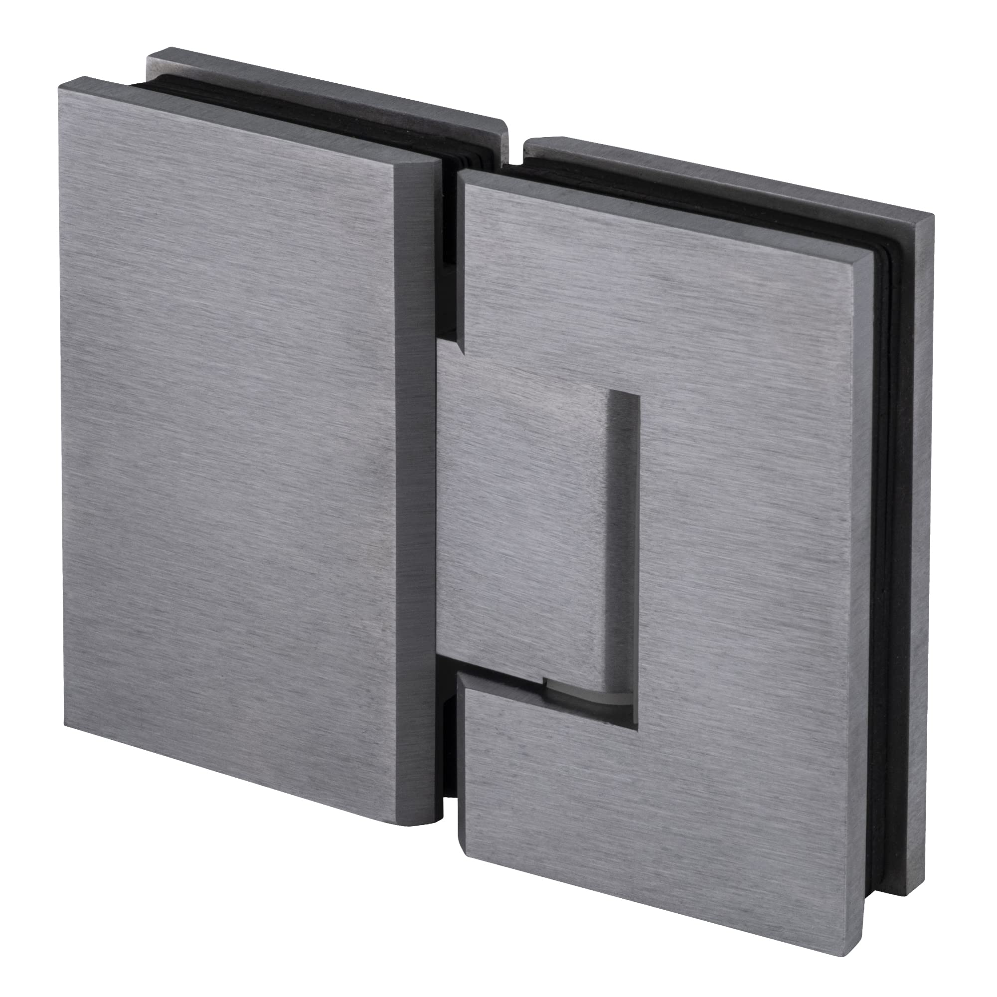 Brixwell H180GTGASC Adjustable 180 Degree Glass to Glass Door Hinge - Satin Chrome Finish for Modern Cabinets & Shower Doors - Perfect for Home & Commercial Use