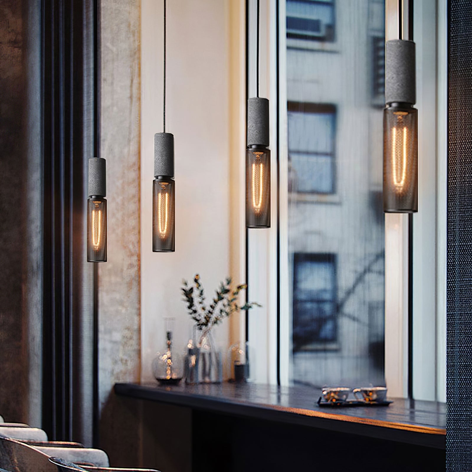 Modern Cement Mesh Pendant Light - Industrial Style Hanging Fixture for Kitchen Island, Dining Room & Bedroom Lighting