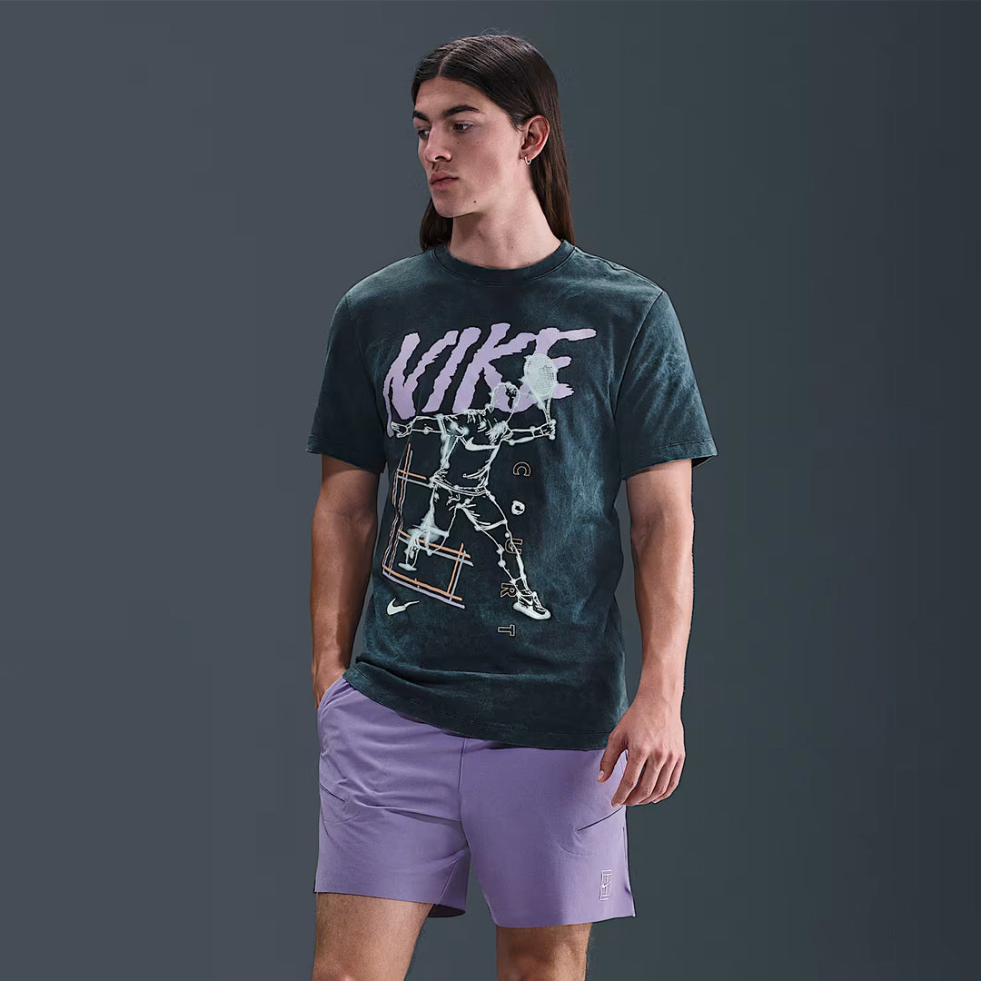 Nike Men's Court Tennis Tee - Moisture-Wicking Performance Shirt in Obsidian Blue for Tennis, Gym & Casual Wear
