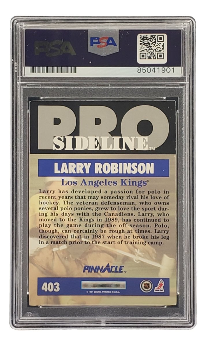 Larry Robinson Autographed 1991 Pinnacle #403 Los Angeles Kings NHL Hockey Card - PSA/DNA Certified - Perfect for Hockey Memorabilia Collectors and Sports Fans Display